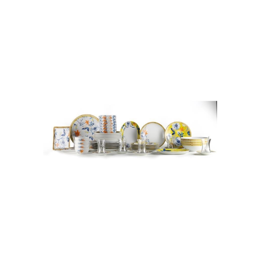 50 darabos színes/porcelán étkészlet