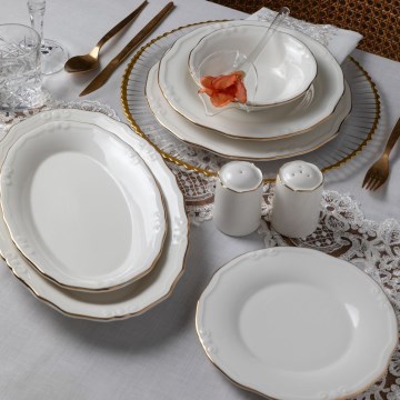 53 darabos étkészlet fehér/arany/porcelán