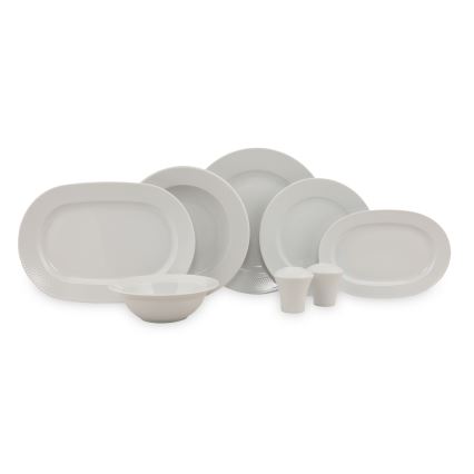 53 darabos étkészlet, fehér/porcelán