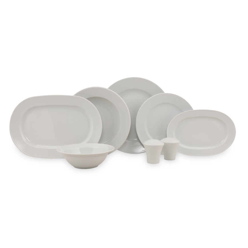 53 darabos étkészlet, fehér/porcelán