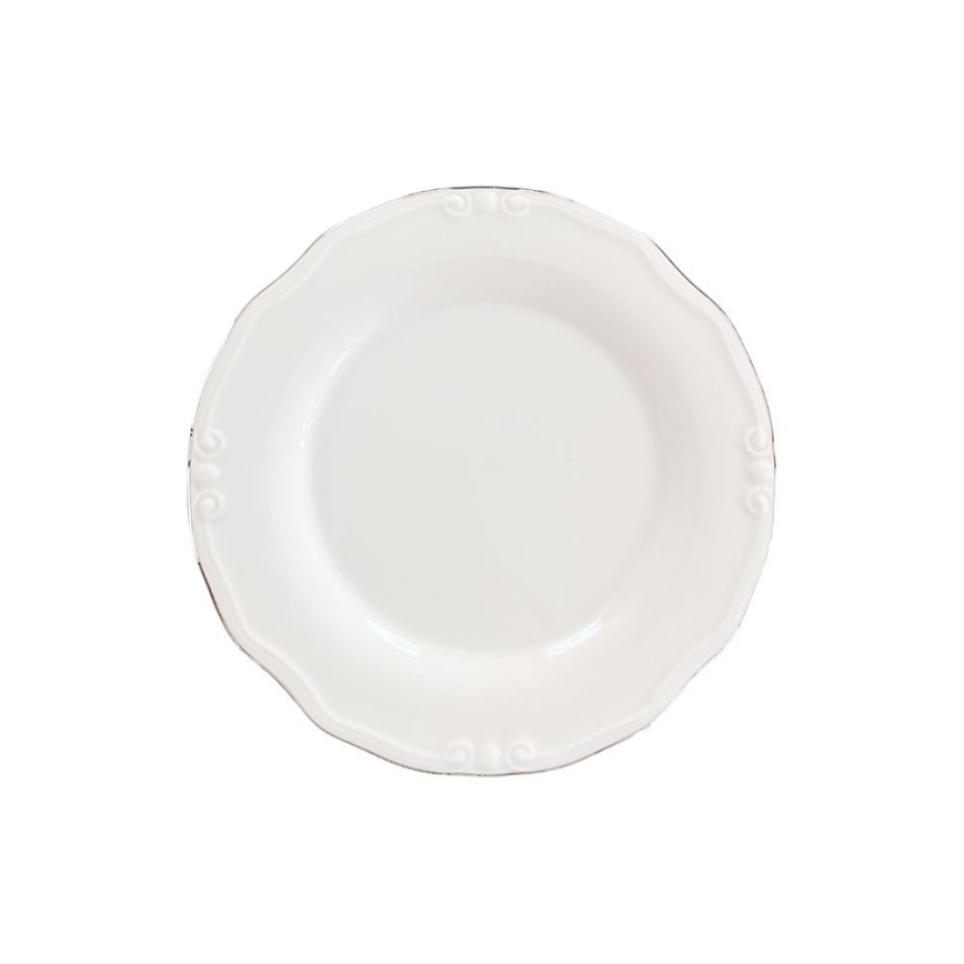 53 részes étkészlet, fehér/ezüst, porcelán