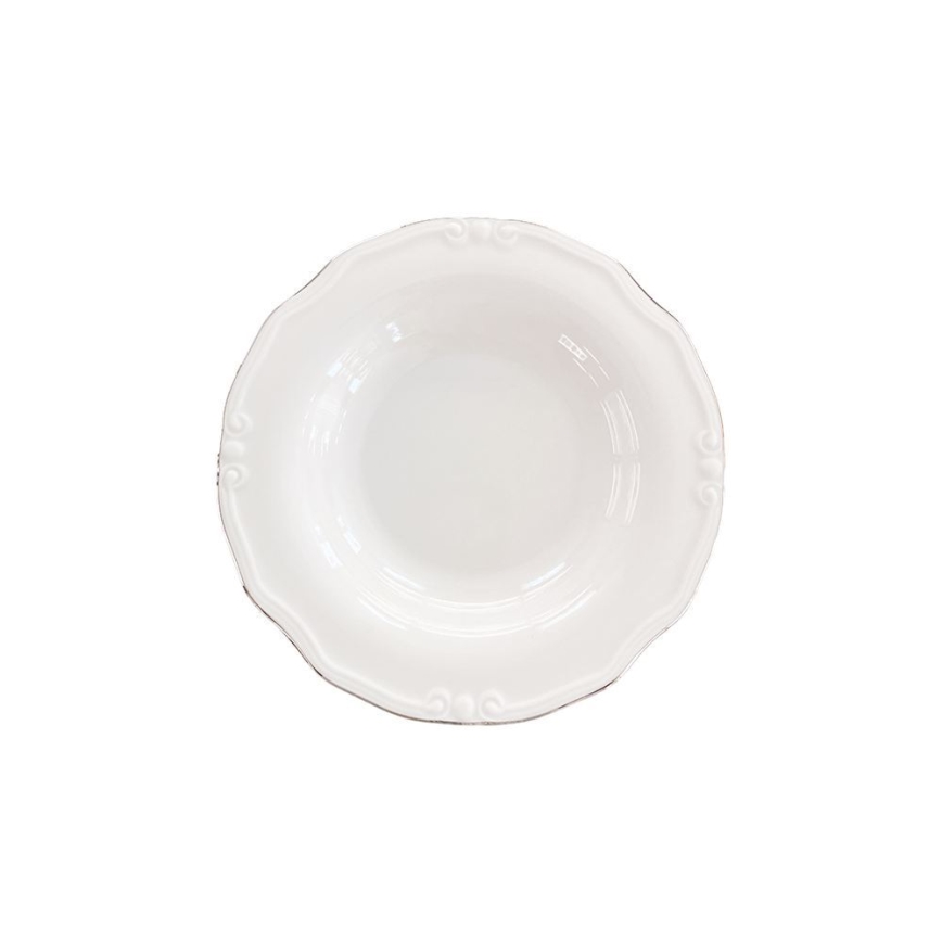 53 részes étkészlet, fehér/ezüst, porcelán