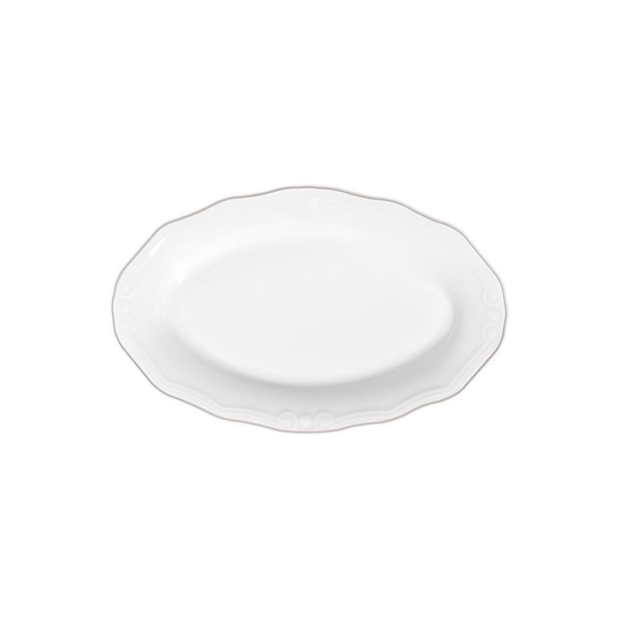 53 részes étkészlet, fehér/ezüst, porcelán