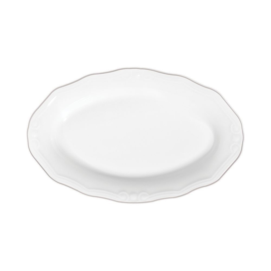 53 részes étkészlet, fehér/ezüst, porcelán