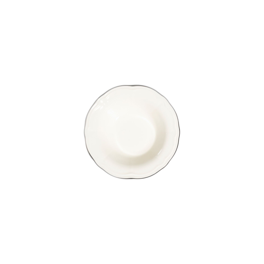 53 részes porcelán étkészlet, fehér/ezüst
