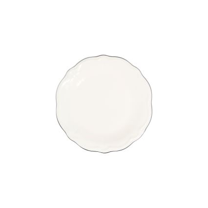 53 részes porcelán étkészlet, fehér/ezüst