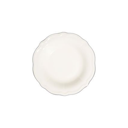 53 részes porcelán étkészlet, fehér/ezüst