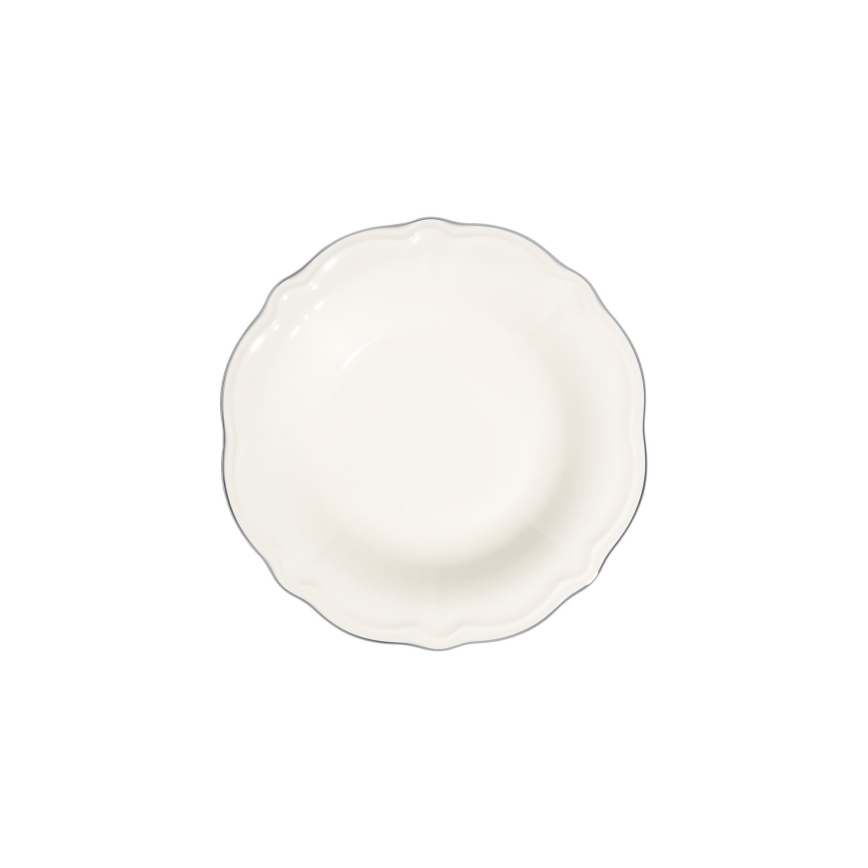 53 részes porcelán étkészlet, fehér/ezüst
