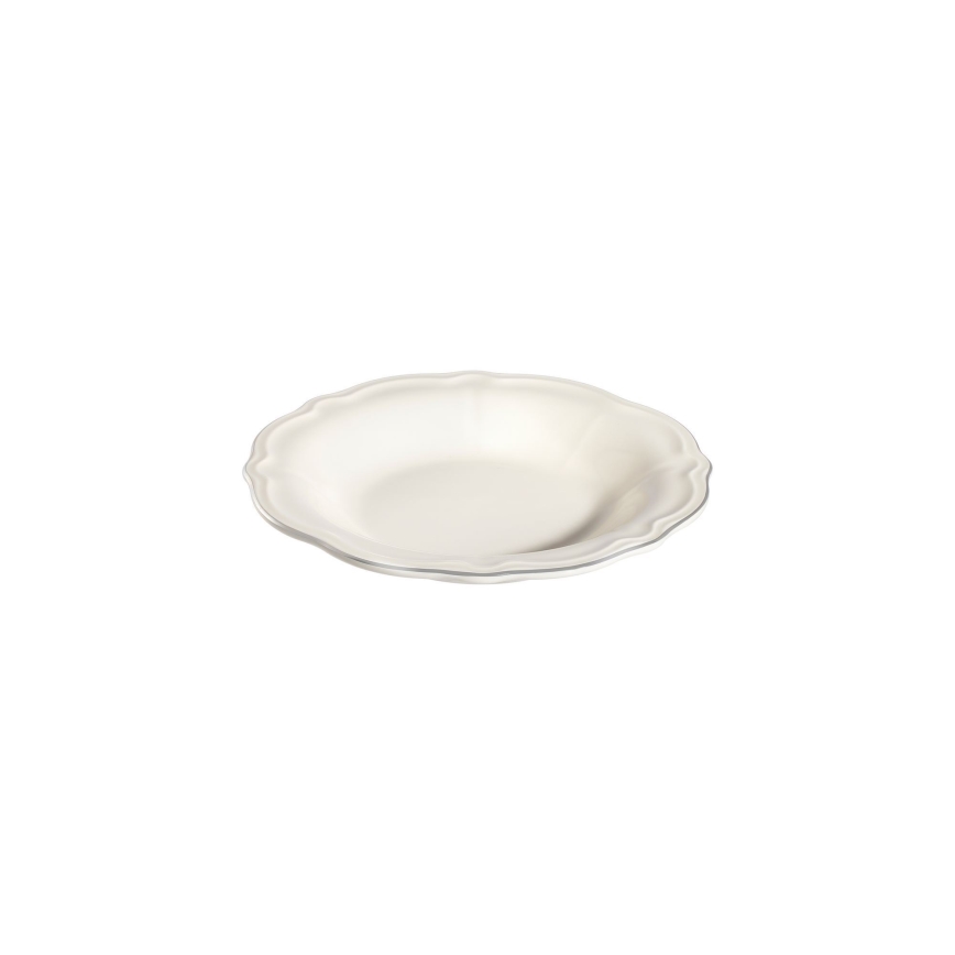 53 részes porcelán étkészlet, fehér/ezüst