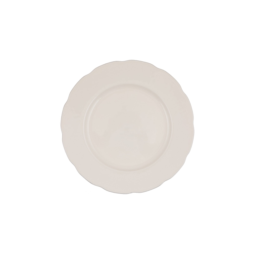 54 részes étkészlet, fehér/ezüst/csontporcelán