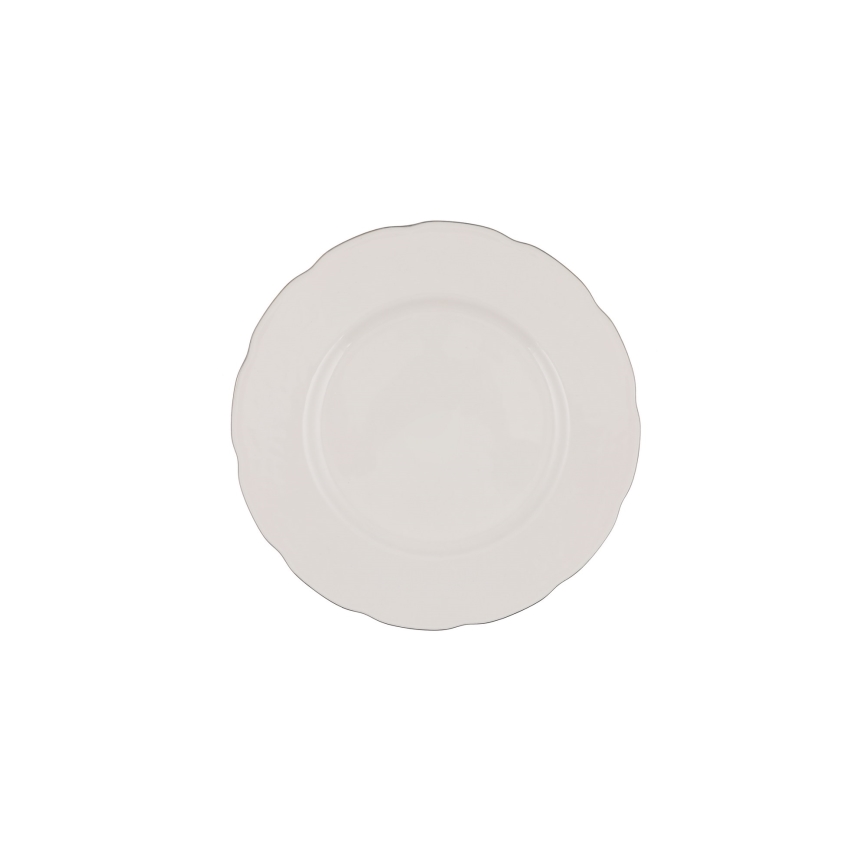 54 részes étkészlet, fehér/ezüst/csontporcelán