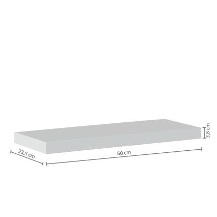 5five - HYLE fali polc 60x24 cm fehér