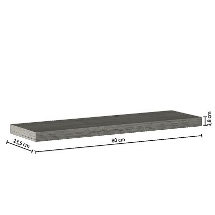 5five - HYLE fali polc 80x24 cm szürke tölgy