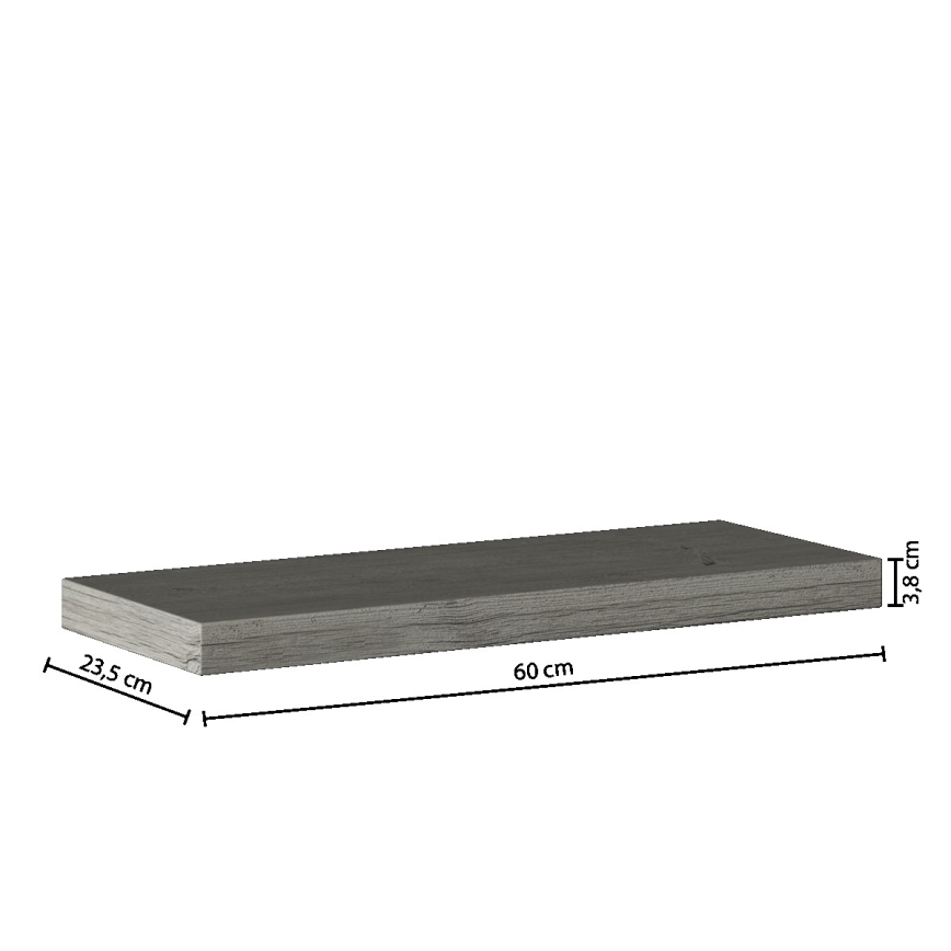 5five - HYLE falipolc 60x24 cm szürke tölgy