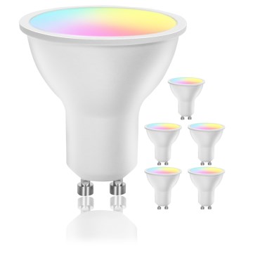 6 darabos szett LED RGBW dimmelhető izzó GU10/6,5W/230V 2700-6500K Wi-Fi - Aigostar