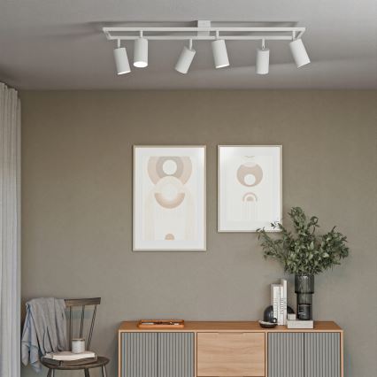 6 foglalatos GU10 spotlámpatest, max. 30 W/izzó, 230 V, fehér