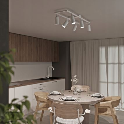 6 foglalatos GU10 spotlámpatest, max. 30 W/izzó, 230 V, fehér