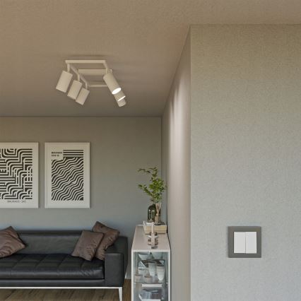 6 foglalatos GU10 spotlámpatest, max. 30 W/izzó, 230 V, fehér