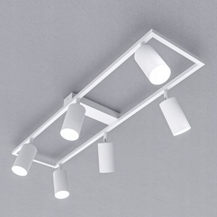 6 foglalatos GU10 spotlámpatest, max. 30 W/izzó, 230 V, fehér