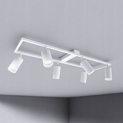 6 foglalatos GU10 spotlámpatest, max. 30 W/izzó, 230 V, fehér