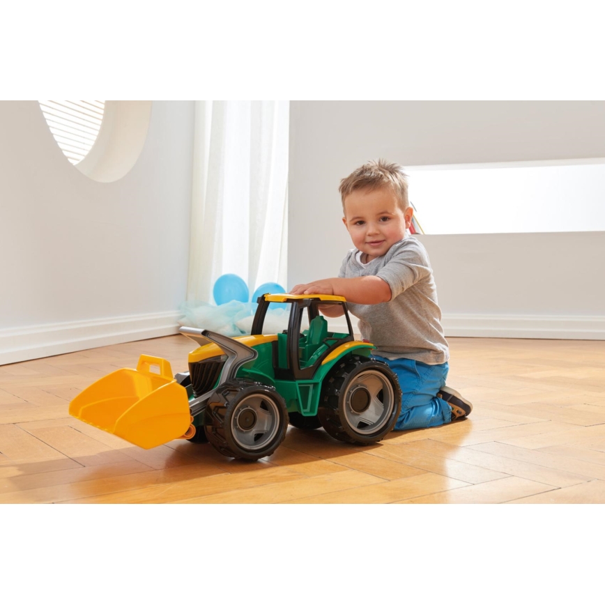 65 cm-es traktor lapáttal, zöld/sárga