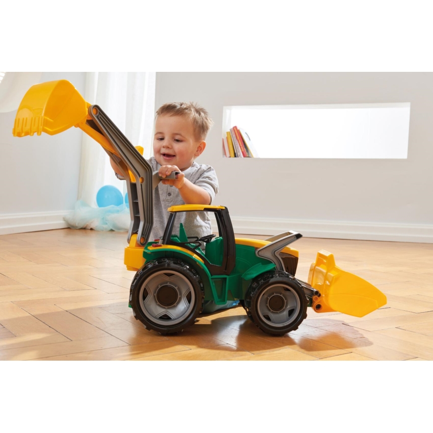 65 cm-es traktor rakodókanállal, zöld/sárga