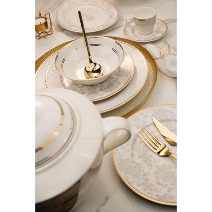 68 darabos étkészlet élénk színű/csontporcelán