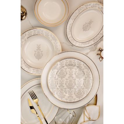 68 darabos étkészlet élénk színű/csontporcelán