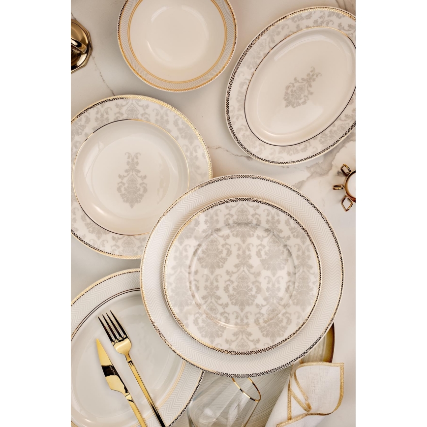 68 darabos étkészlet élénk színű/csontporcelán