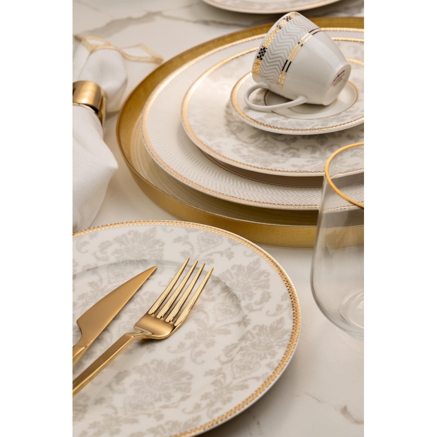 68 darabos étkészlet élénk színű/csontporcelán
