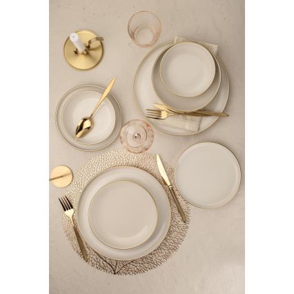 8 darabos étkészlet fehér/arany/porcelán