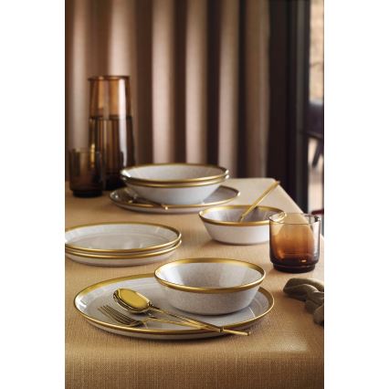 8 darabos étkészlet szürke/arany/porcelán