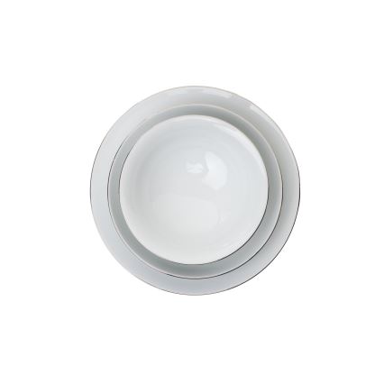 8 részes étkészlet, fehér/ezüst, porcelán