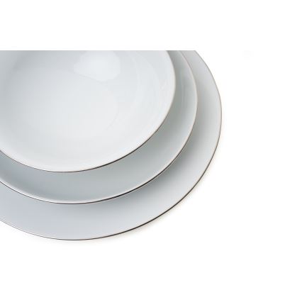 8 részes étkészlet, fehér/ezüst, porcelán