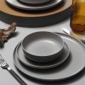 8 részes szürke/porcelán étkészlet