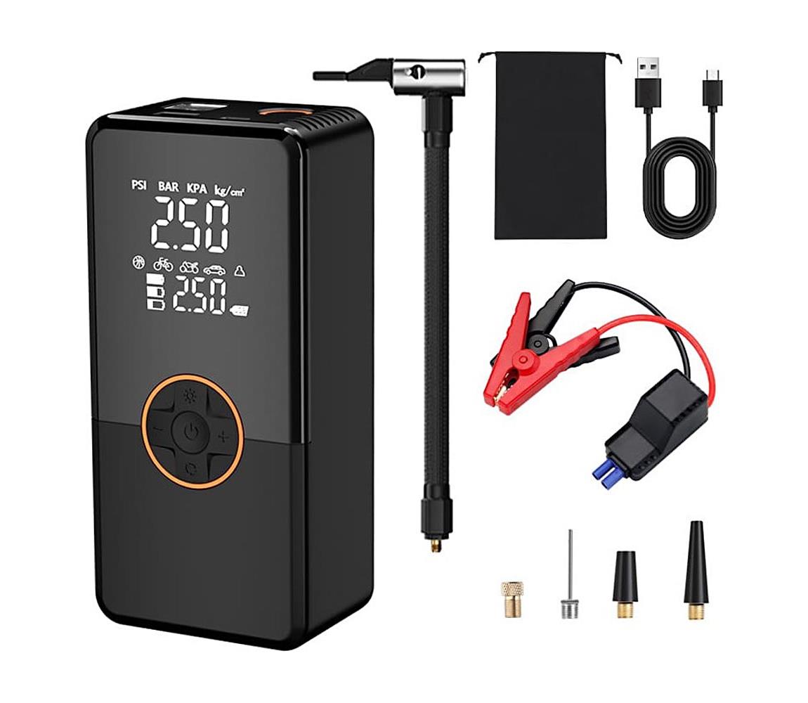 8000 mAh kapacitású indítóadapter kompresszorral PMPBTPM