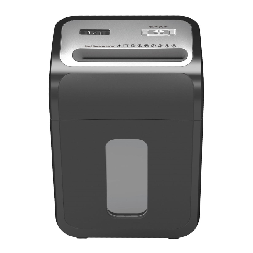 A4 papírmegsemmisítő, 22 l űrtartalom, 230V, fekete