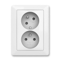ABB 5513T-C02157 500 - Dupla lakossági dugalj ZONI kerettel 250V fehér