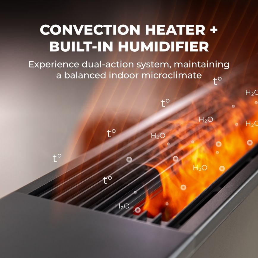 AENO - Okos elektromos hősugárzó/konvektor 1000/2000W fekete