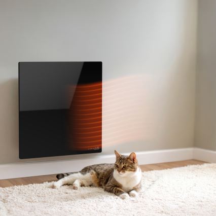 AENO - Okos elektromos infrapanel 500W időzítő/termosztát Wi‑Fi fekete