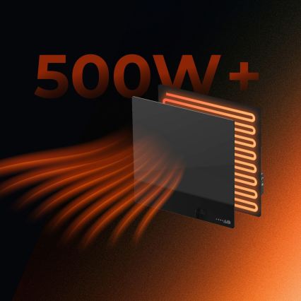 AENO - Okos elektromos infrapanel 500W időzítő/termosztát Wi‑Fi fekete