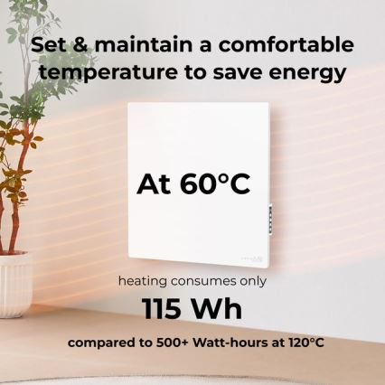 AENO - Okos elektromos infrapanel 500W időzítővel/termosztáttal Wi-Fi fehér