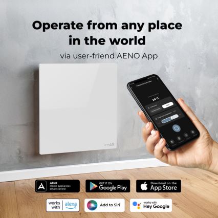 AENO - Okos elektromos infrapanel 500W időzítővel/termosztáttal Wi-Fi fehér