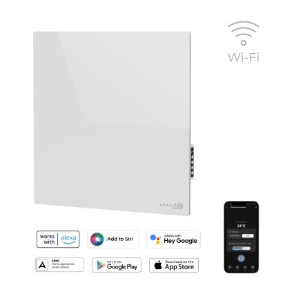 AENO - Okos elektromos infrapanel 500W időzítővel/termosztáttal Wi-Fi fehér
