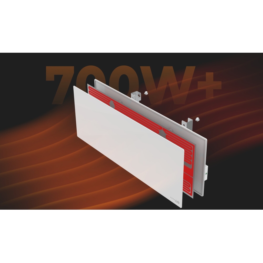 AENO - Okos elektromos infrapanel 700W időzítő/termosztát IP44 Wi-Fi fehér