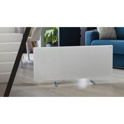 AENO - Okos elektromos infrapanel LED kijelzővel 700W időzítő/termosztát IP44 Wi-fi fehér
