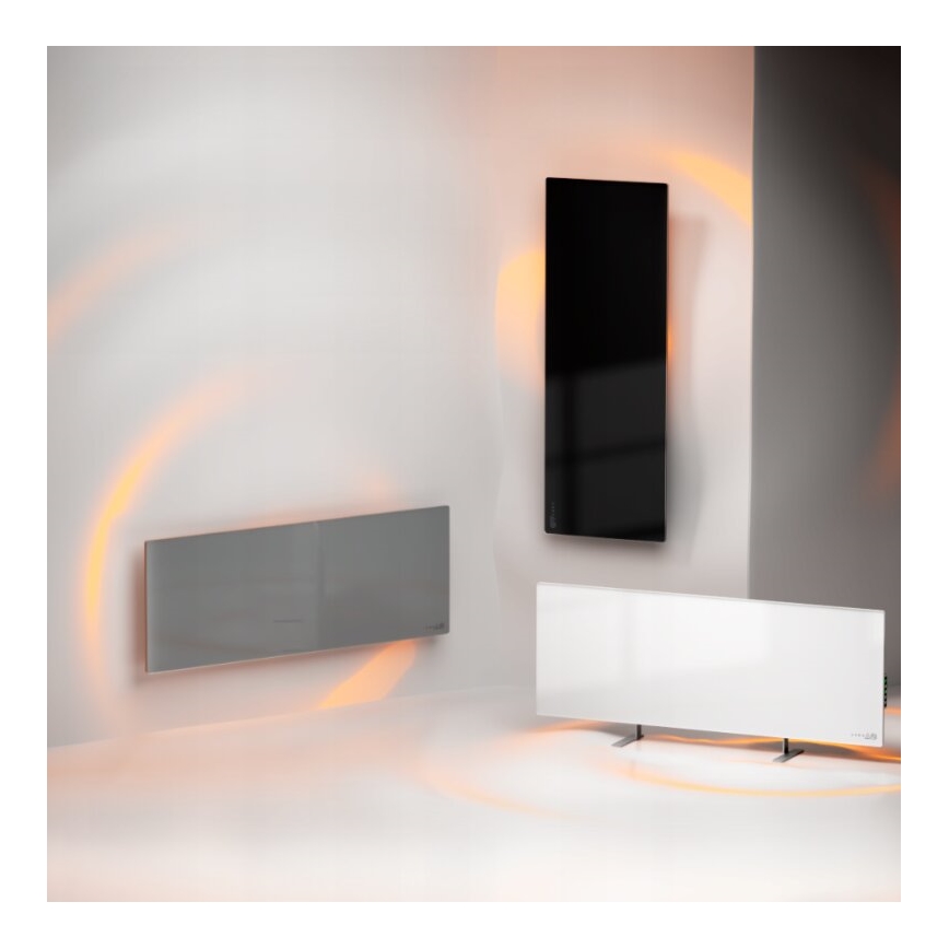 AENO - Okos elektromos infrapanel LED kijelzővel 700W időzítő/termosztát IP44 Wi-fi fehér