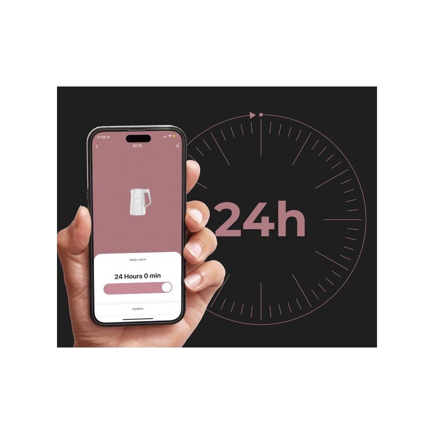 AENO - Okos vízforraló LED kijelzővel, 1,7 l, 2200W/230V, fehér