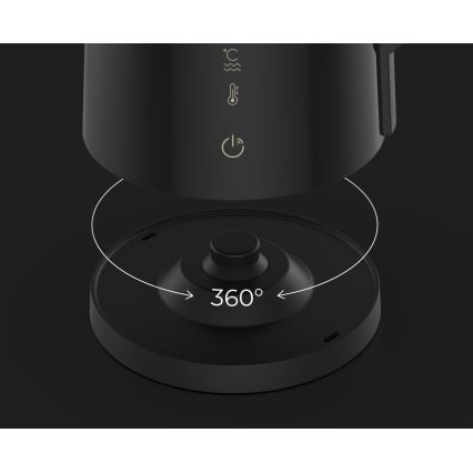 AENO - Okos vízforraló LED kijelzővel, 1,7 l, 2200W/230V, fekete