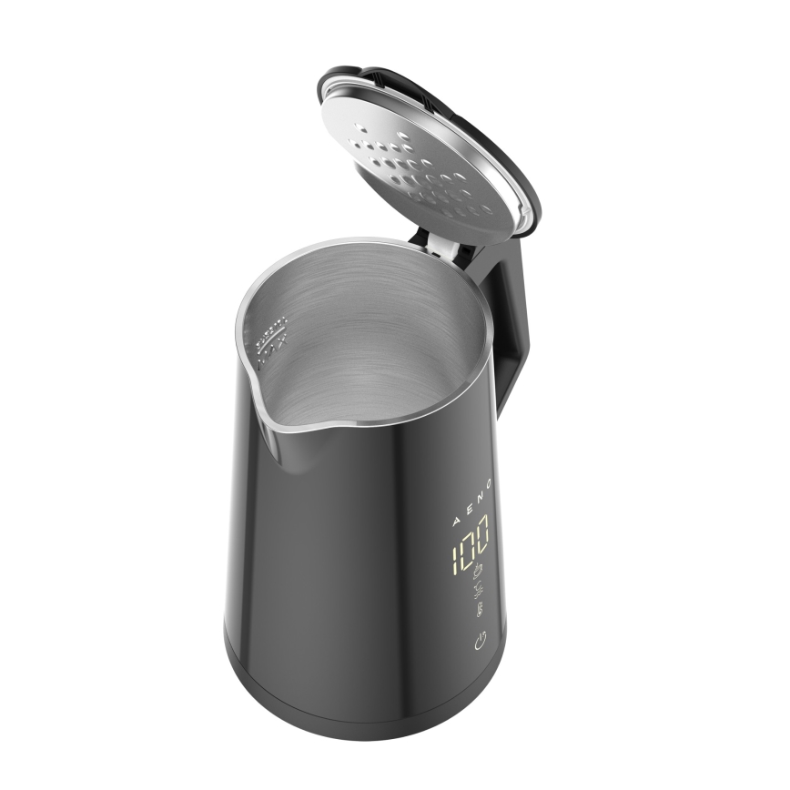 AENO - Okos vízforraló LED kijelzővel, 1,7 l, 2200W/230V, fekete
